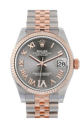 Rolex Datejust 31 Rhodium Large Vi Set With Diamonds Dial Fluted Bezel 18K Everose Gold Two Tone